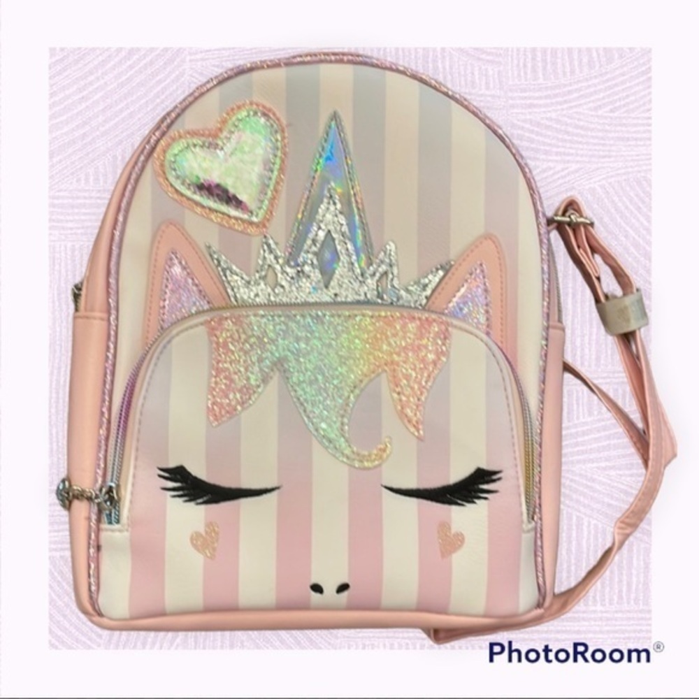 Striped unicorn backpack